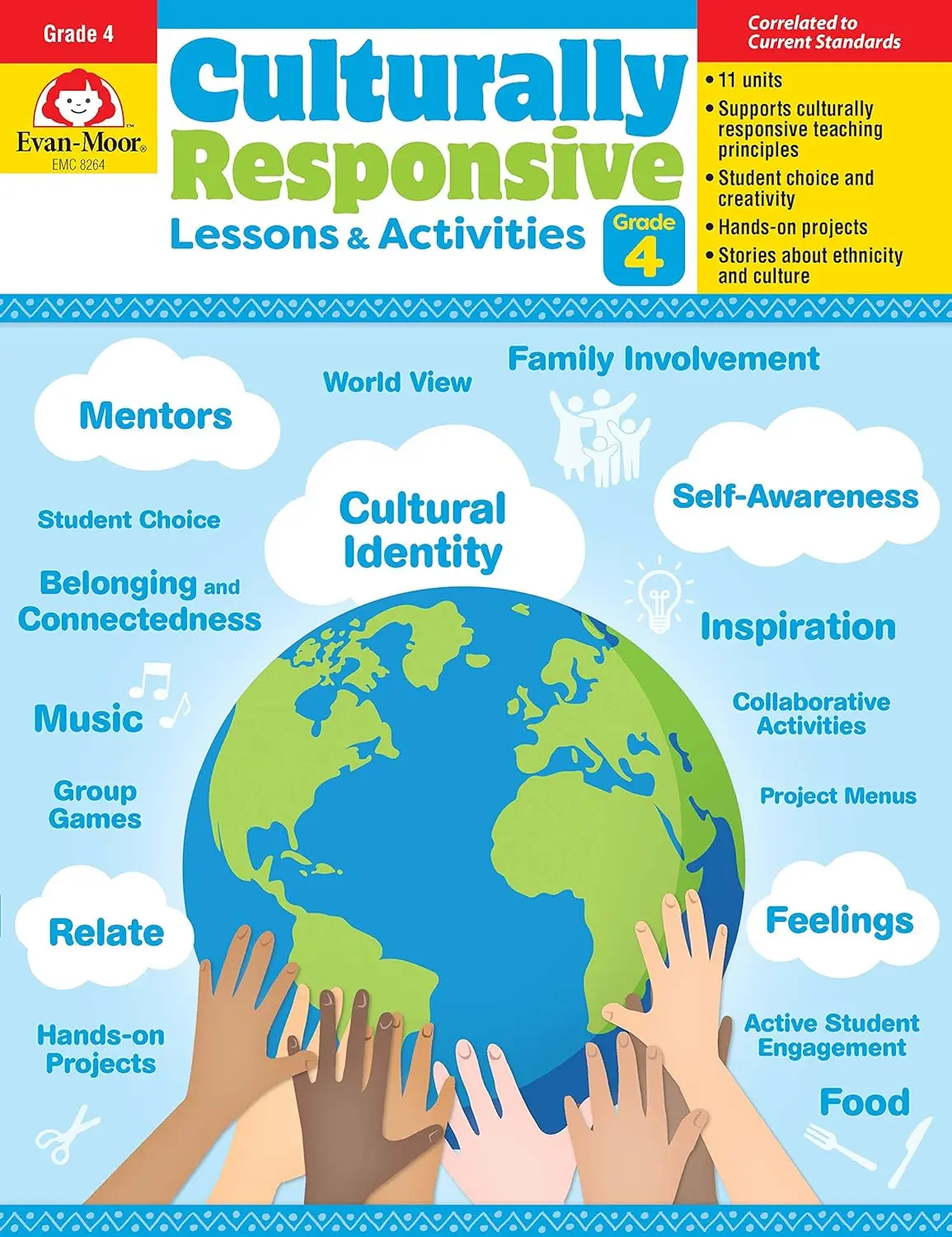 

Evan-Moor Culturally Responsive Lessons and Activities Workbook Grade 4 Workbook,aged 8 9 10 11, English book 9781645142621