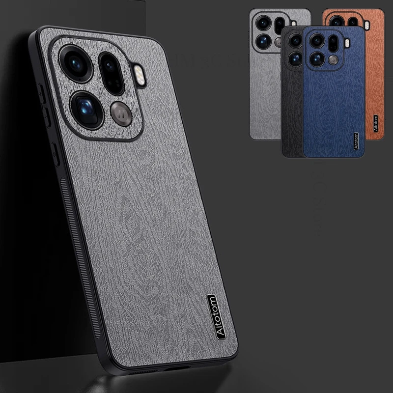 

For OPPO Find X9 Pro Luxury Wood Texture Shockproof Leather Case For Oppo Find X8S Plus X8 X7 Ultra X6 Pro Ultra Slim Back Cover