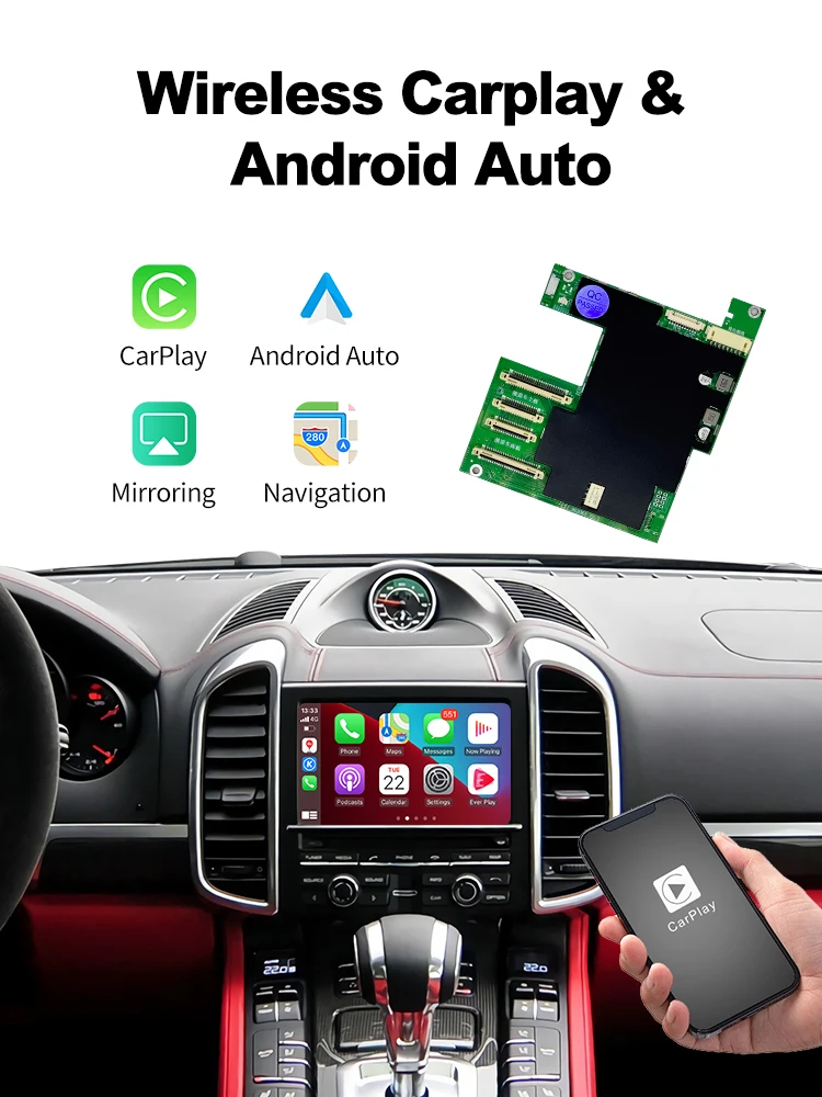 JoyeAuto for Porsche PCM3.1 Wireless Apple CarPlay Android Auto Integrated board 2010-2016 Cayenne Panamera Mayman 911 GPS navig