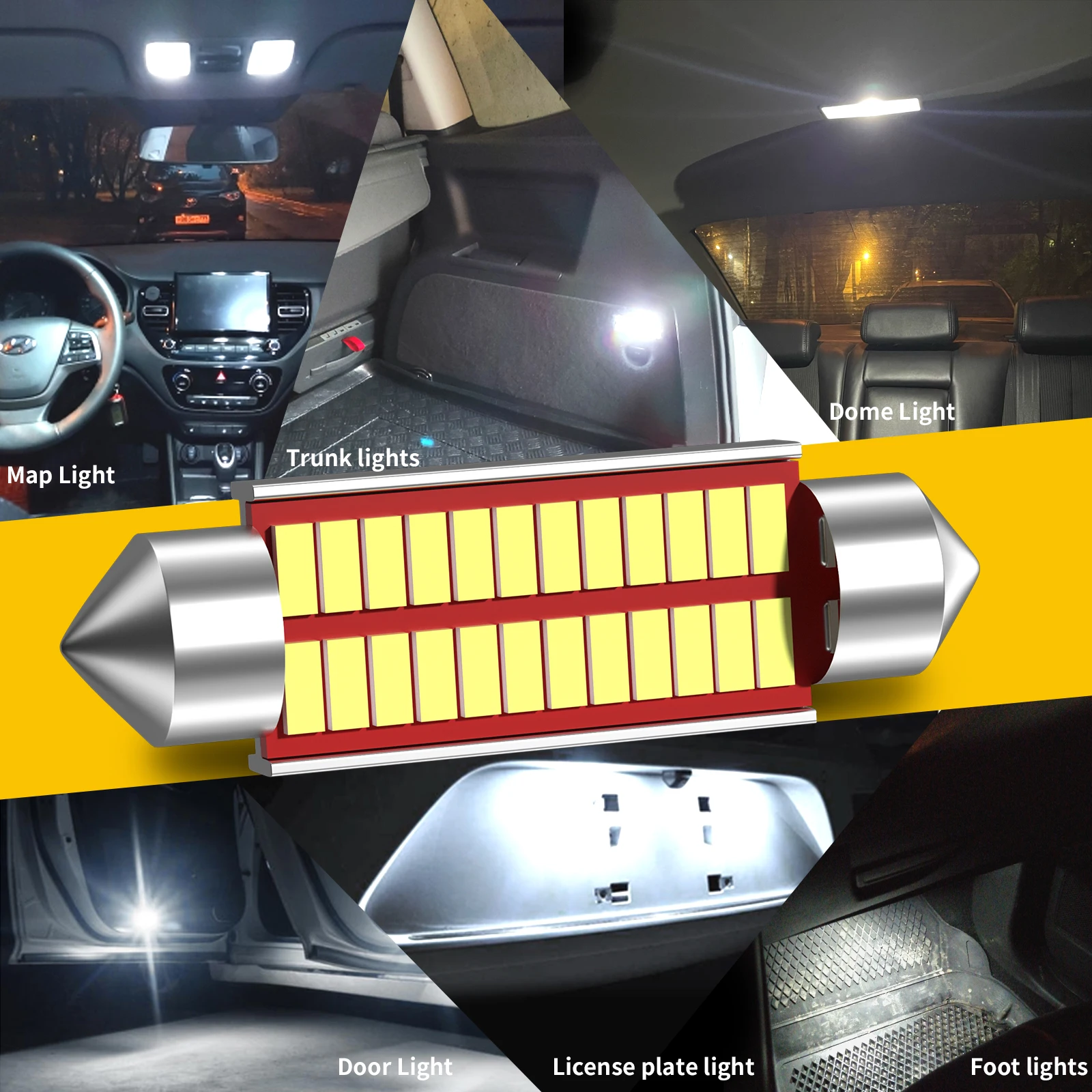 1PCS C5w LED Festoon Dome black/red LED C5W CANBUS No Error Free 31mm 36mm 39mm 42mm Car Interior Reading Lamps Parking Light