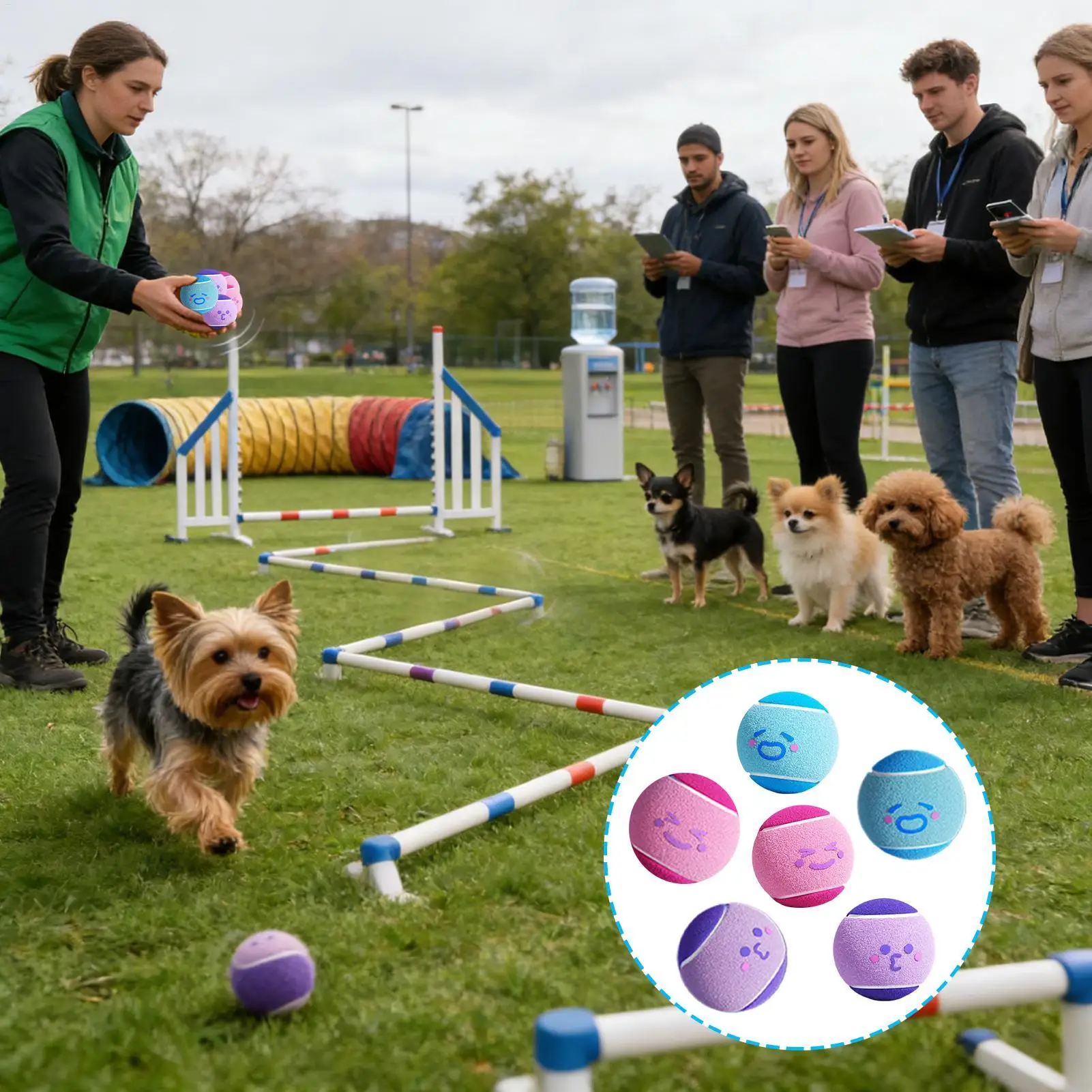 Dog Training Tennis Balls Pet Exercise Toy Game 6-Piece Dog Tennis Game Balls For Apartment Dormitory House Garden Backyard