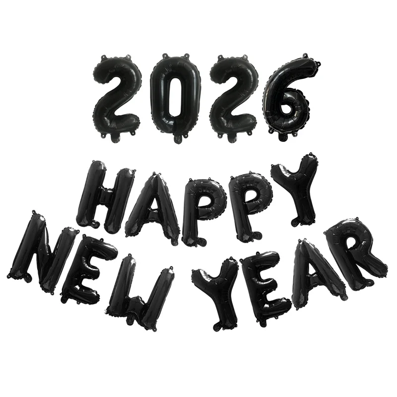 16 قطعة 16 بوصة سنة جديدة سعيدة 2026 عدد الحروف بالونات السنة الجديدة حفلة خلفية بالونات عيد الميلاد المنزل عطلة لوازم الحفلات #2