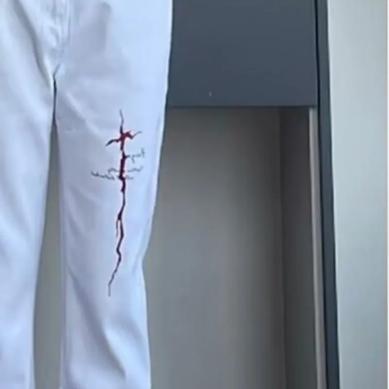 Pantalon imprimé américain pour hommes et femmes, polyvalent pour le printemps et l'été, amincissant, jambe droite, micro évasé