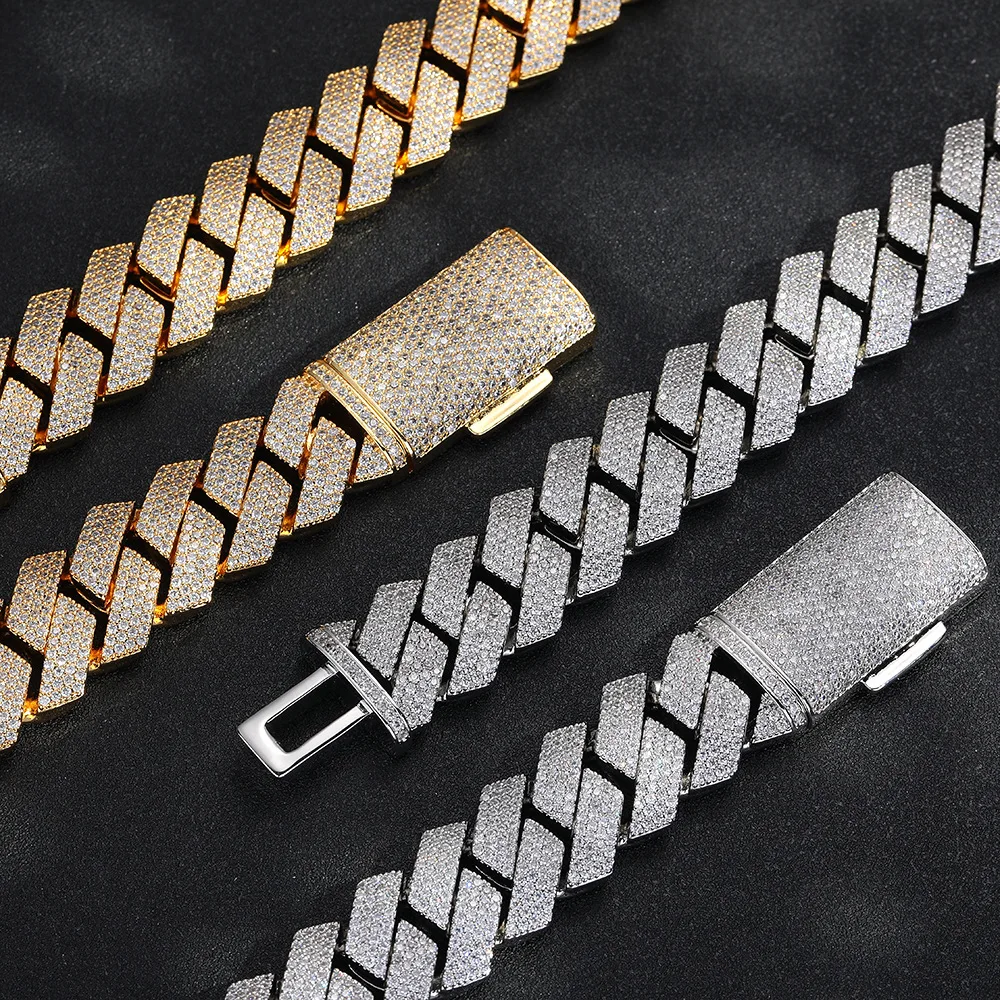 

Real Gold Plated Copper Necklace Women Men's 5A Zircon 20mm Square Gemstone Stainless Steel Jewelry Sets Bracelet