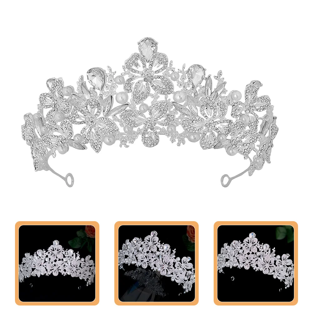 

Rhinestone Crown Bridal Tiara Headband Wedding Hair Accessory Bride Crowns for Women Party Birthday Decoration