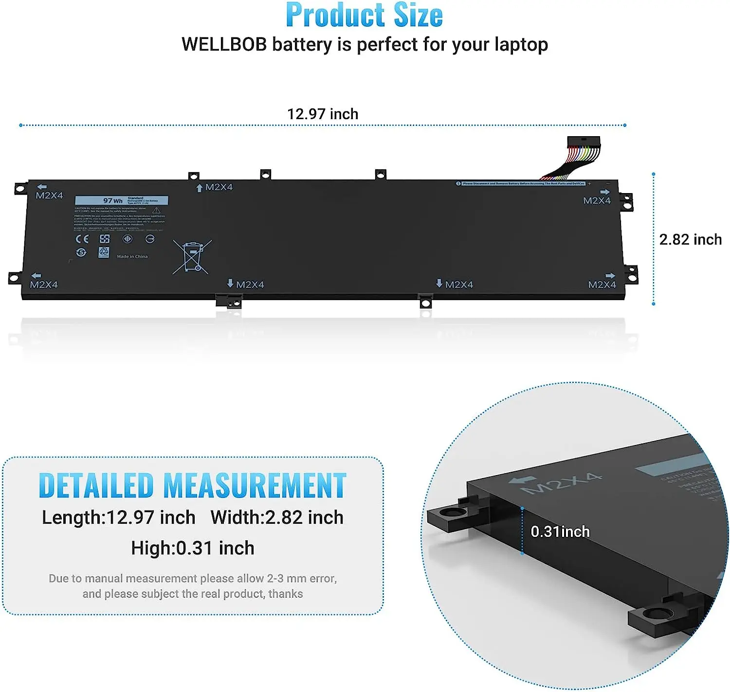 Imagem -05 - Gtpx Bateria de Substituição para Dell Xps 15 9560 9570 9550 7590 P56f001 Precisão 5510 5520 5530 5540 M5520 M5510 Vostro 7500 7590 6