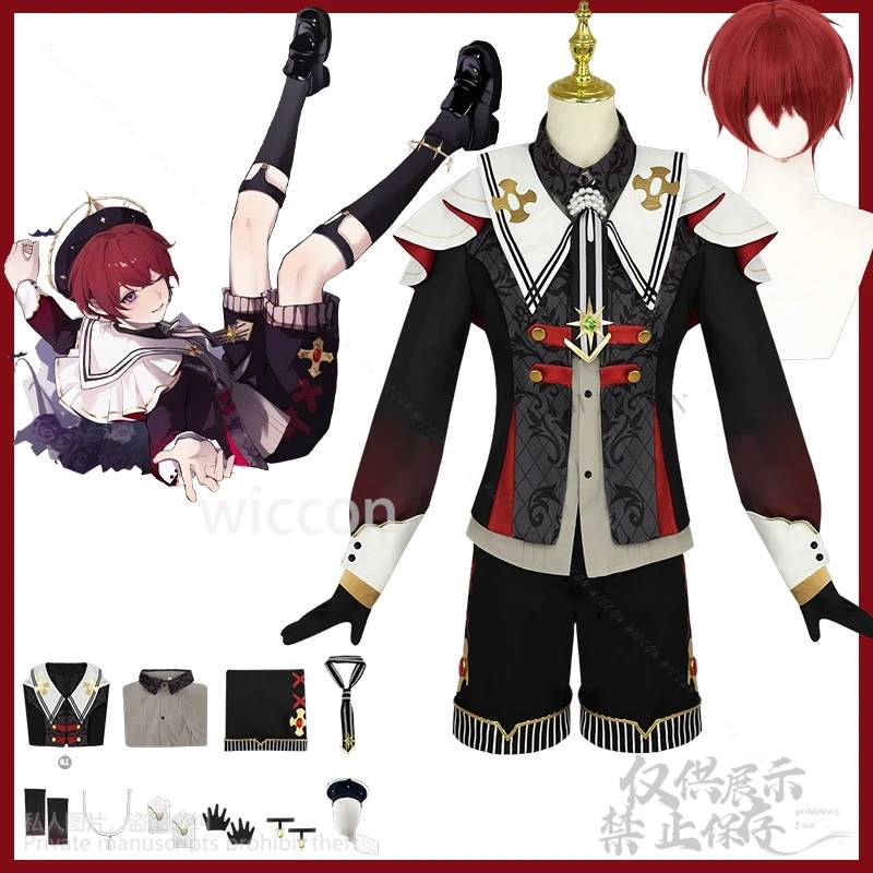 Comic Con Game Ensemble Stars Comic Con Suou Tsukasa Knights Costume Fallen Angel's Dinner Party Idol Suit Hat Wigs Customized