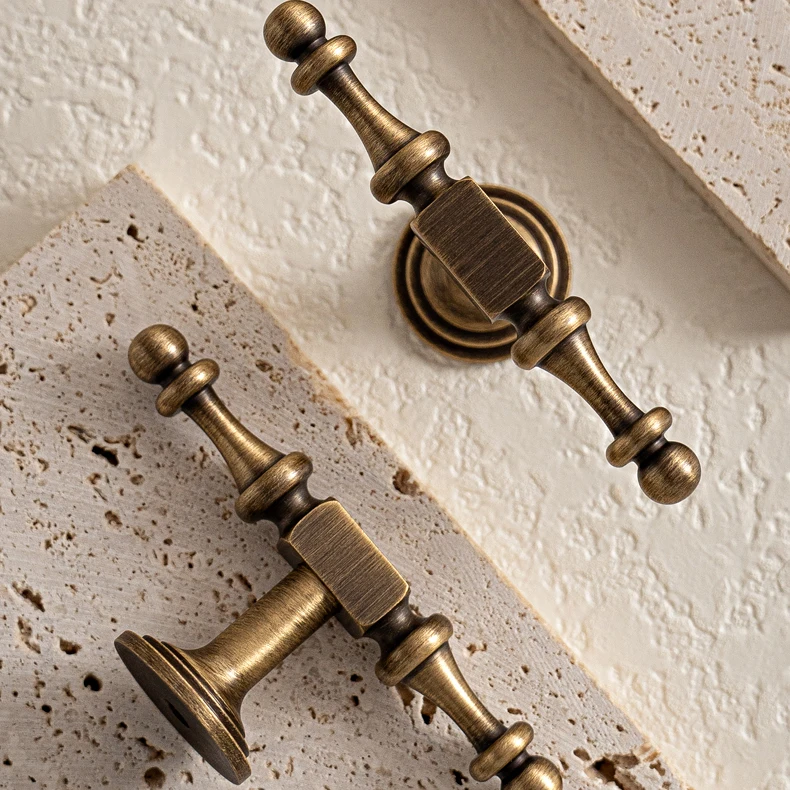Antique brushed brass cabinet handle 22