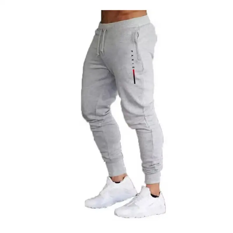 Men's Paris Letter Print Jogger Pants Casual Drawstring Sweatpants Slim Fit Trousers Sports Streetwear Jogging Pants With Pocket