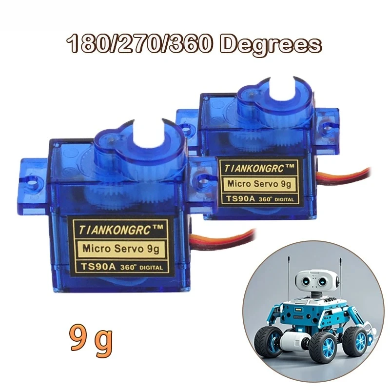 TS90A 9G Micro Servo 180/270 Controllable 360 Rotation 4.8V-6V Analog Motor Power Functions Parts For Model Cars Robots DIY Toys
