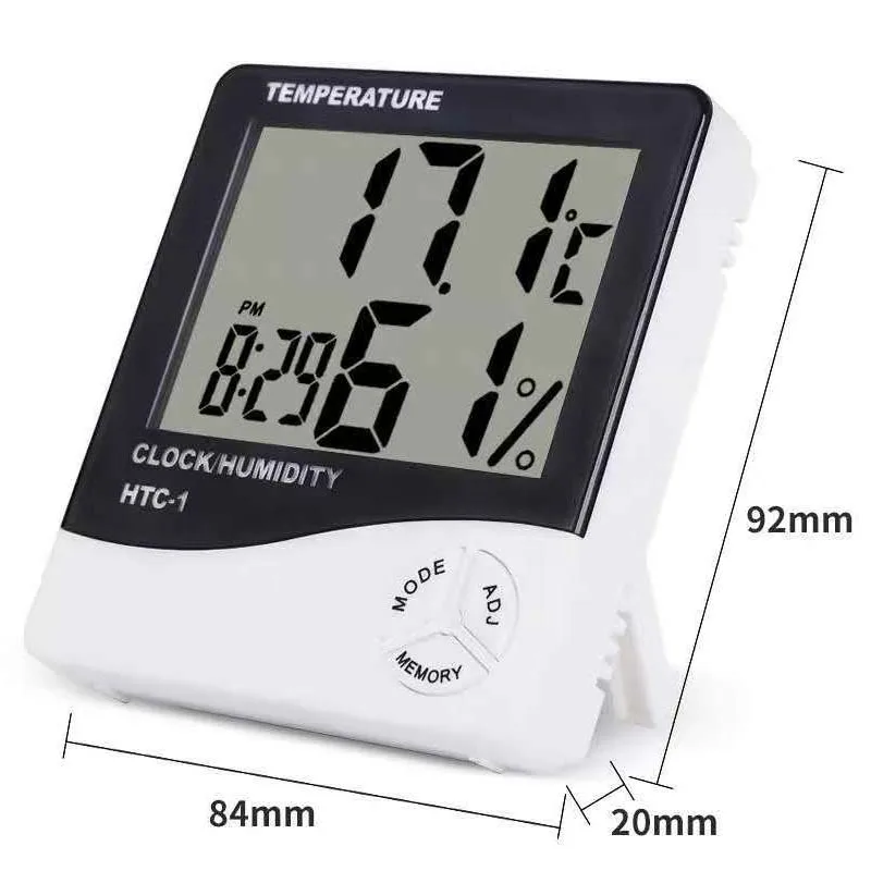 LED-thermometer Thermo-hygrometer Multifunctionele elektronische klok Temperatuur-vochtigheidsmeter Weerstation voor thuis met alarm