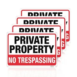 1pc Private Property No Trespassing Sign Metal Signs 20x30CM Rust Free Aluminum, Indoor & Outdoor Use