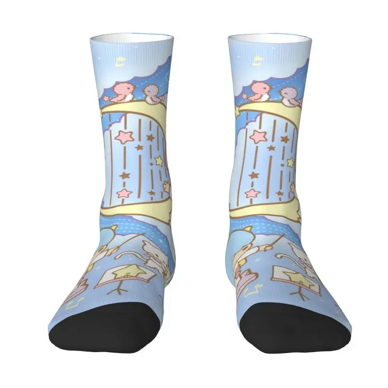 Custom Little Twin Stars Sanrio Cartoon Kiki Lala Dress Socks for Men Women Warm Funny Novelty Crew Socks