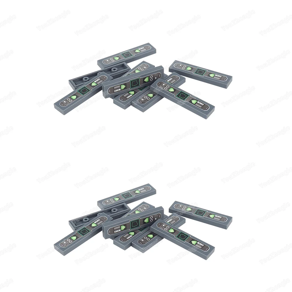 Nadruk dłoni elektroniczny ekran rozpoznawania wzór 2431 klocki do budowy drukowane 1x4 płytki części MOC mechaniczny Model sceny zabawka na prezent