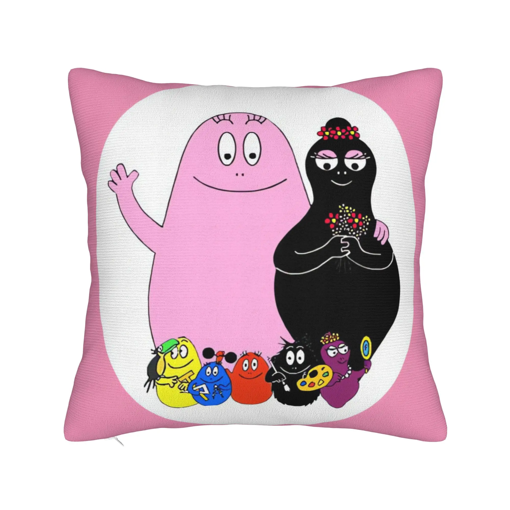 Barbapapa Barbamama Pillow Case  Print Pillow Cover For Sofa Home Decor Retro Trendy Pillowcases