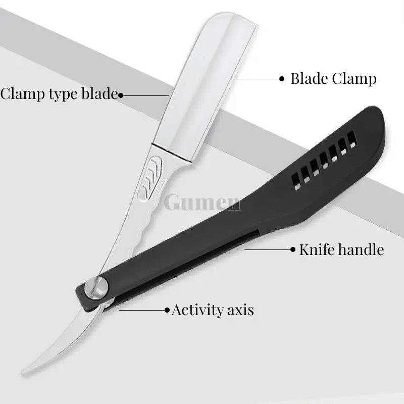 

Men Women Beard Straight Edge Razor Skeletonized Handle Hair Removal Tools Zinc Alloy Safety Stainless Steel Shaver Knife