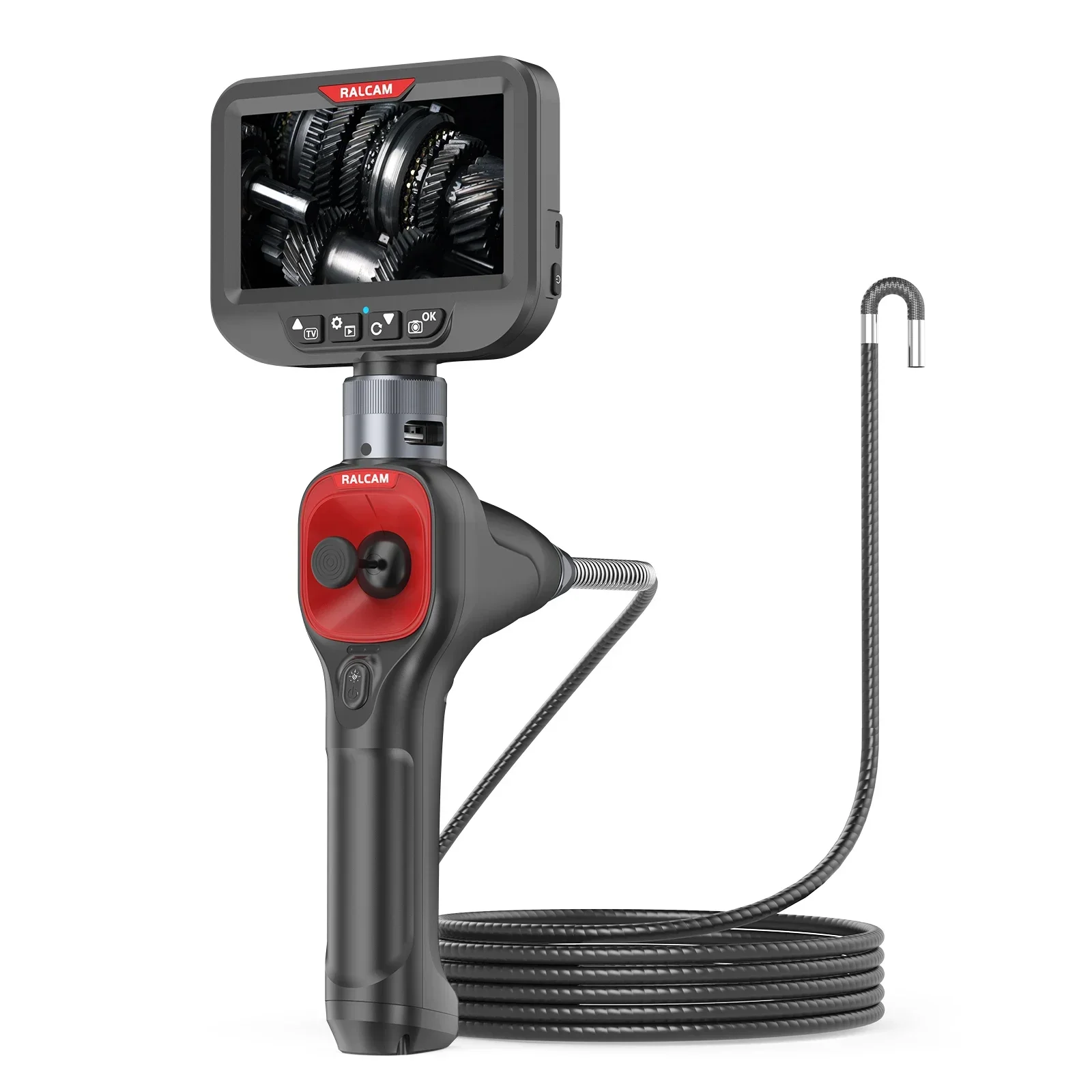 Periscopio automobilistico a 4 vie da 6 mm Telecamera per endoscopio per macchina per ispezione monitor LCD Ips da 4,3 pollici con rotazione