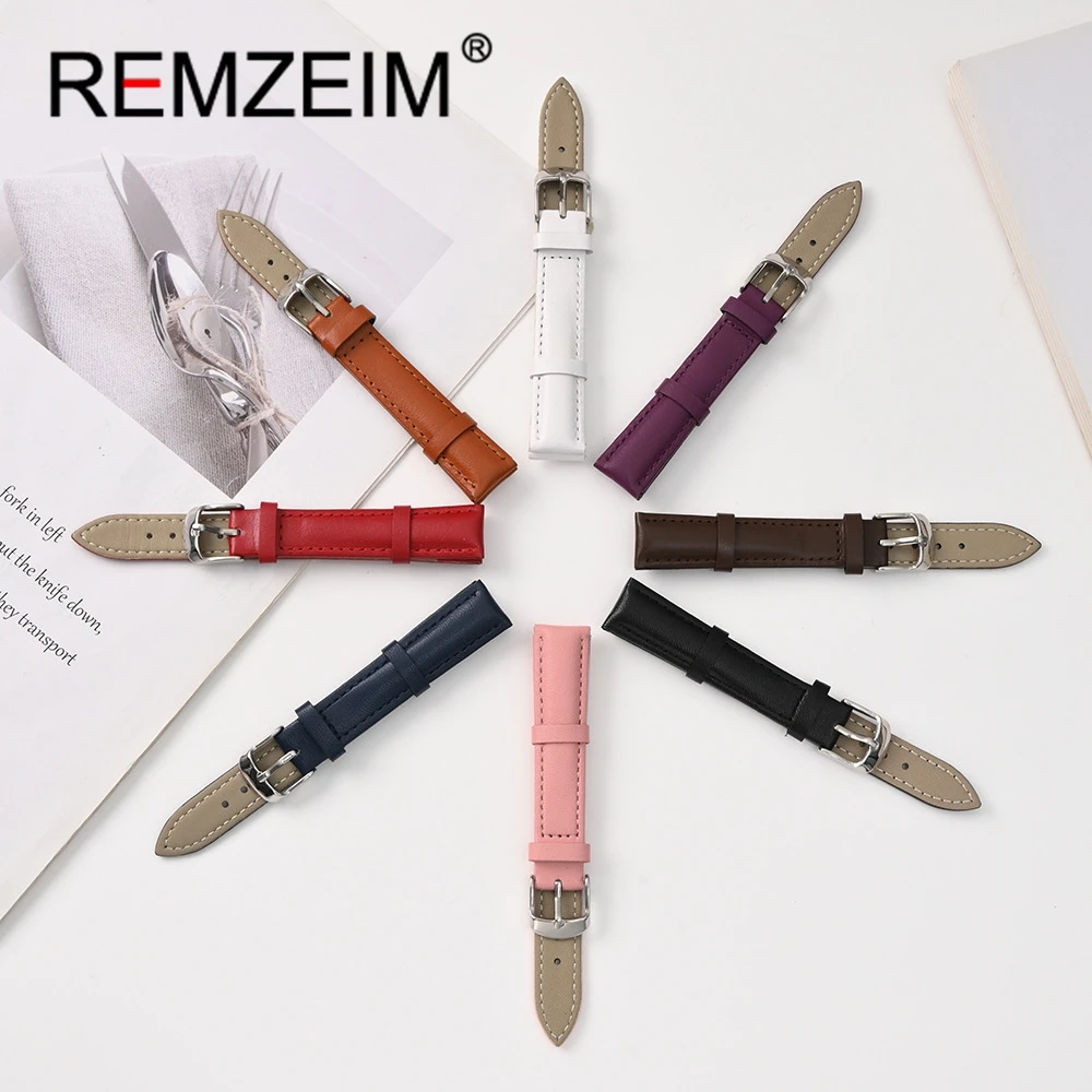 Soft Leather Watchband 16mm 18mm 20mm 22mm Comfortable Wristwatch Bracelet Men Women Watch Band