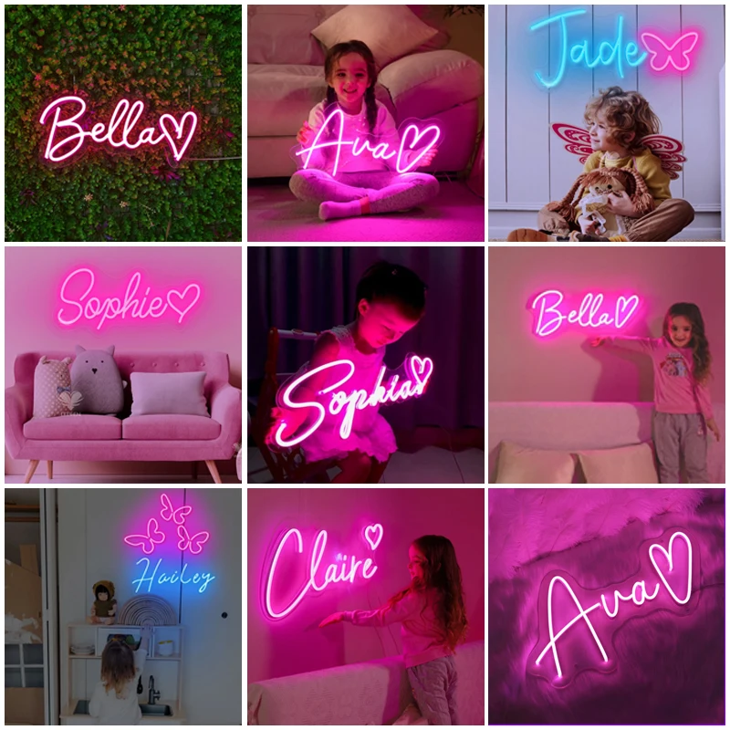 Custom Neon Sign Led Letters Neon Led Business Logo Decor Weding BedRoom Bar Party Logo kids Names Gift Shop Salon Droshipping