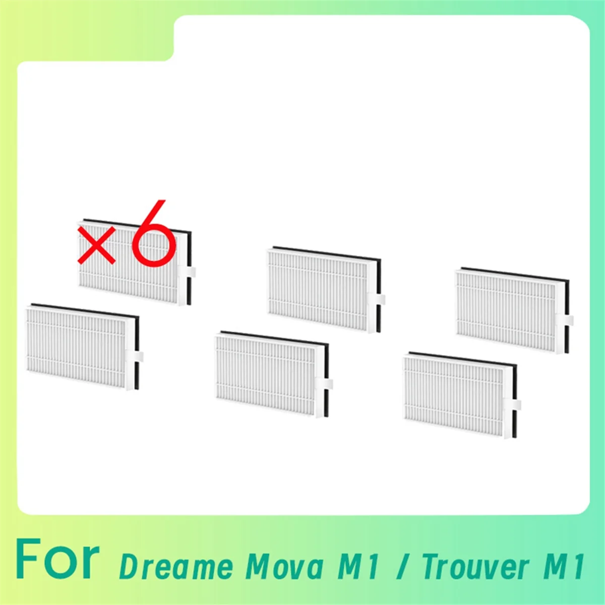 6 Pcs Cleaner Filter for Dreame Mova M1 / Trouver M1 Filter Cleaner Parts Replacement Sweeping Robot Accessories