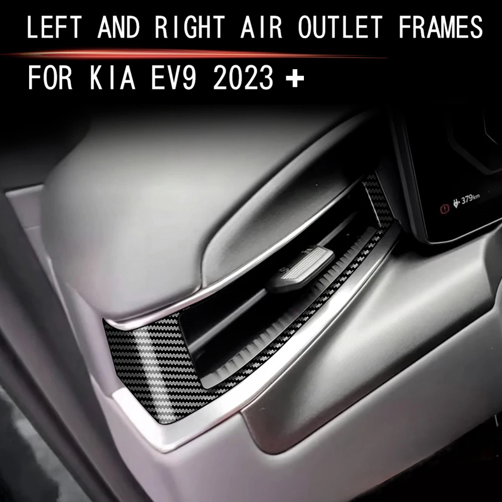 إطار مخرج الهواء الجانبي للوحة العدادات للسيارة ، إطار لملصقات القطع ، نمط ألياف الكربون ABS ، لكيا EV9 ، ، إكسسوارات داخلية
