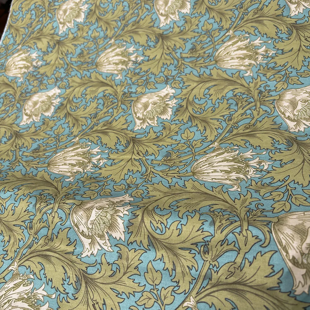 William Morris Fabric Cotton Digital Printing Classic Flower Printed Handmade Dress Crafts Home Textiles Supplies Per Half Meter