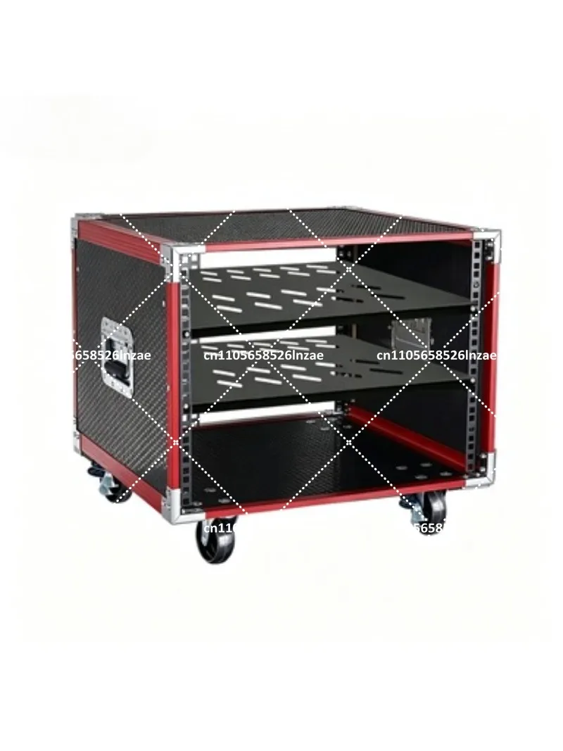 Portable 10U 12U 16U Shockproof Rack Case, Heavy Duty Flight Case for Audio Equipment, Reinforced Alloy Frame - view 3