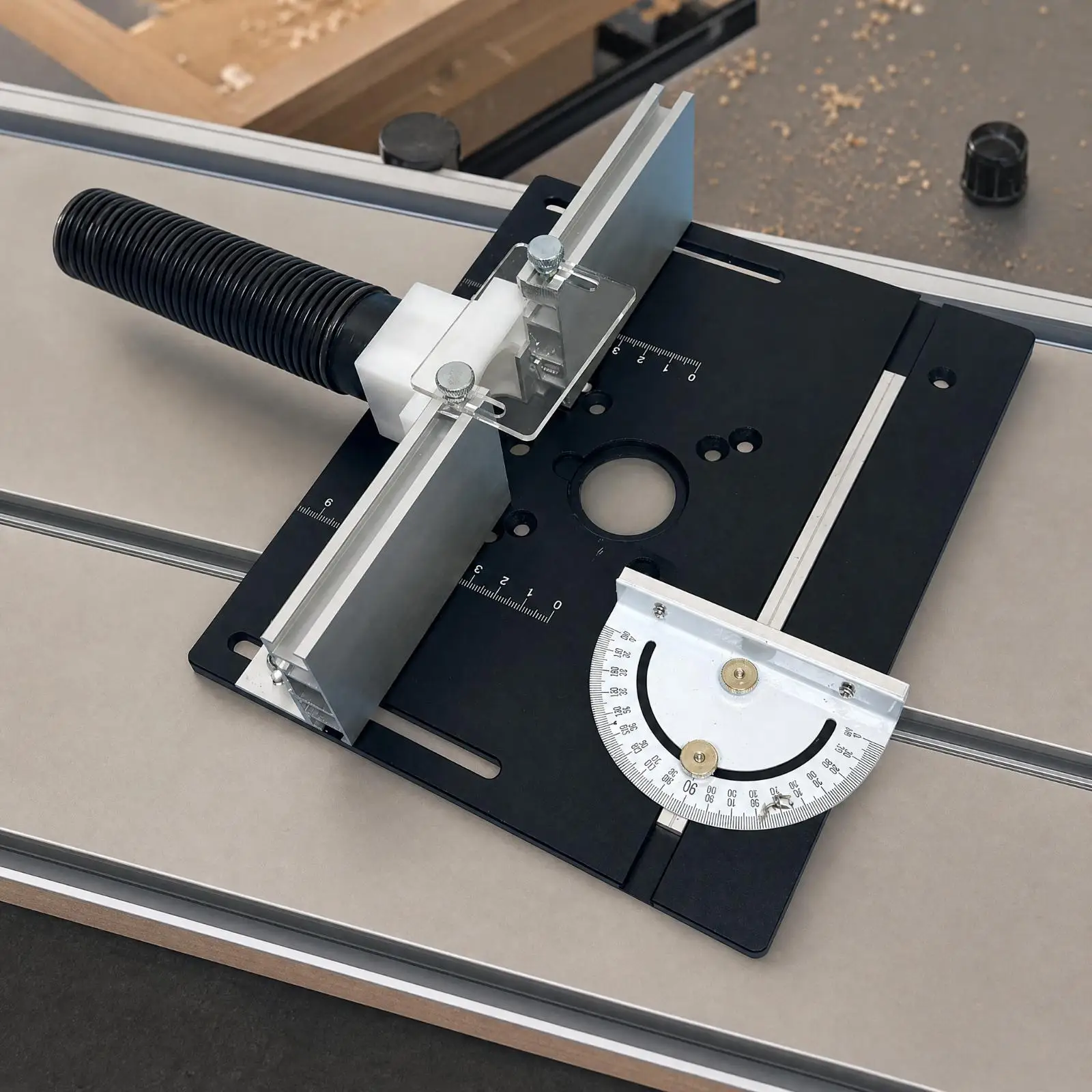 Aluminum Router Inverter Plate for Woodworking Table with Measurement Scale for Trim Edge Forming C