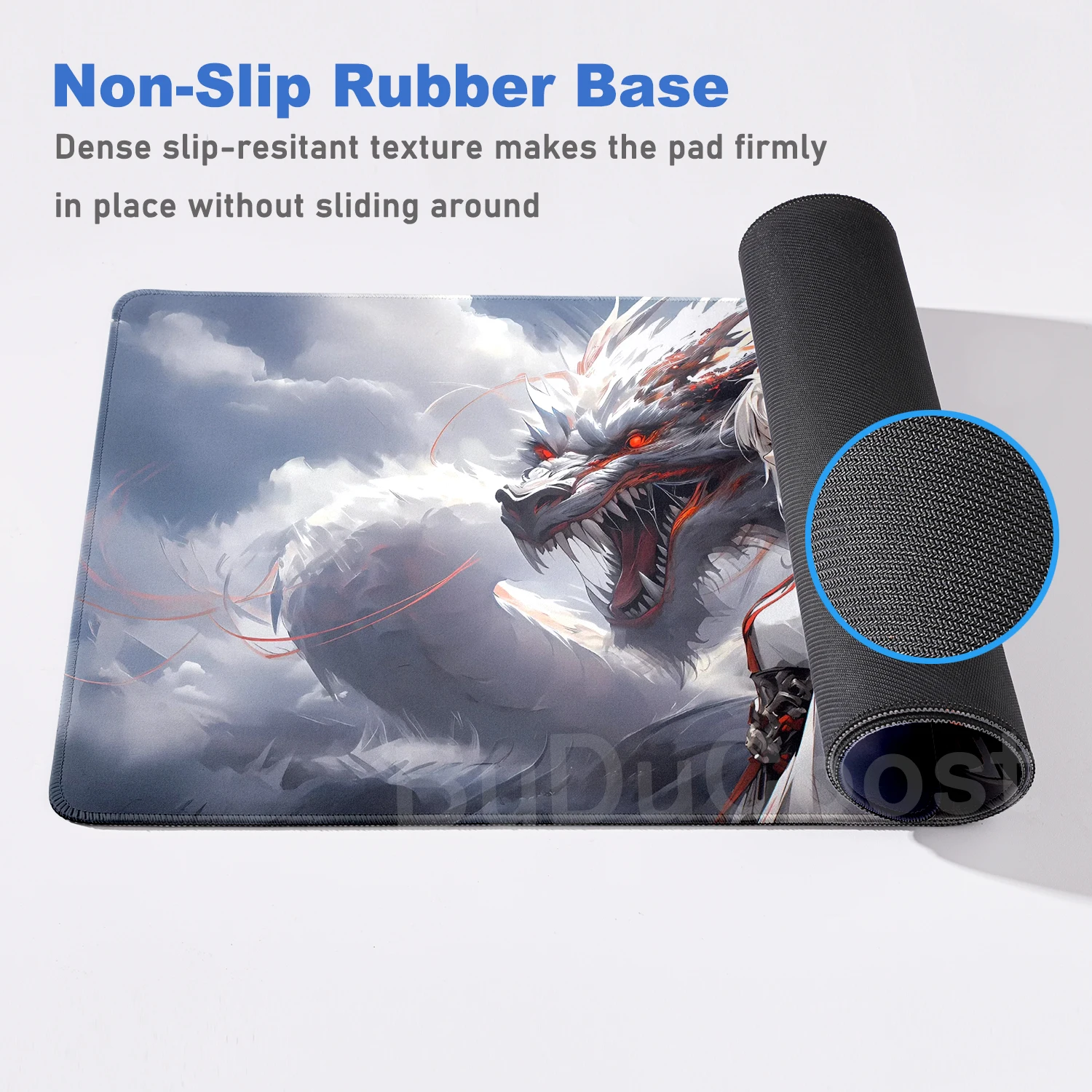 Anime women HD Mythical beast Computer Gaming Loong Mouse Pad Xxl  Dragon Desk Large Mat Bottom Non-Slip Rubber Stitched Edges