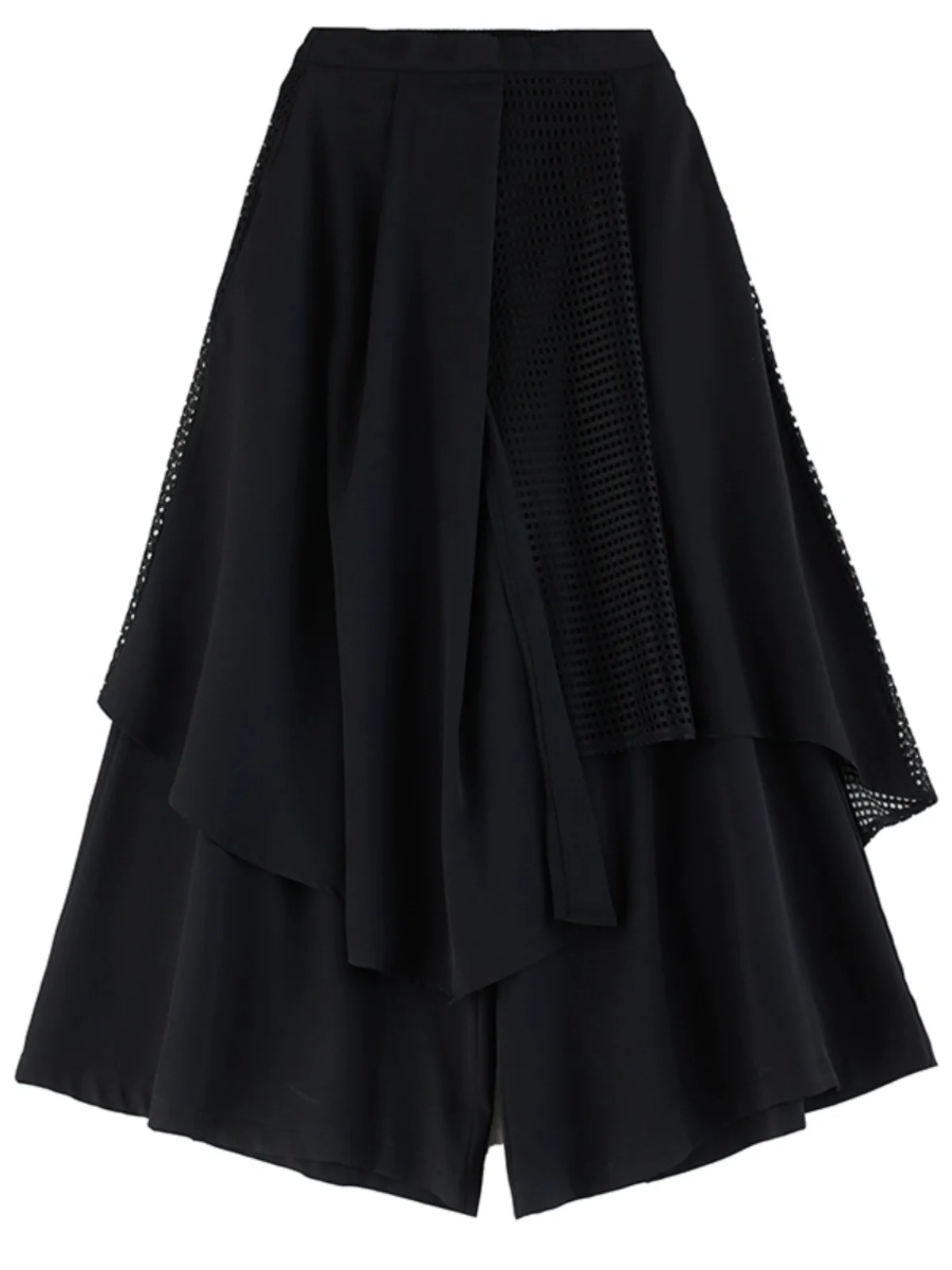 Pantalon Slim à jambes larges pour femme, jupe longue en Patchwork, taille haute, en Fiber de Polyester, pour les déplacements, automne et hiver