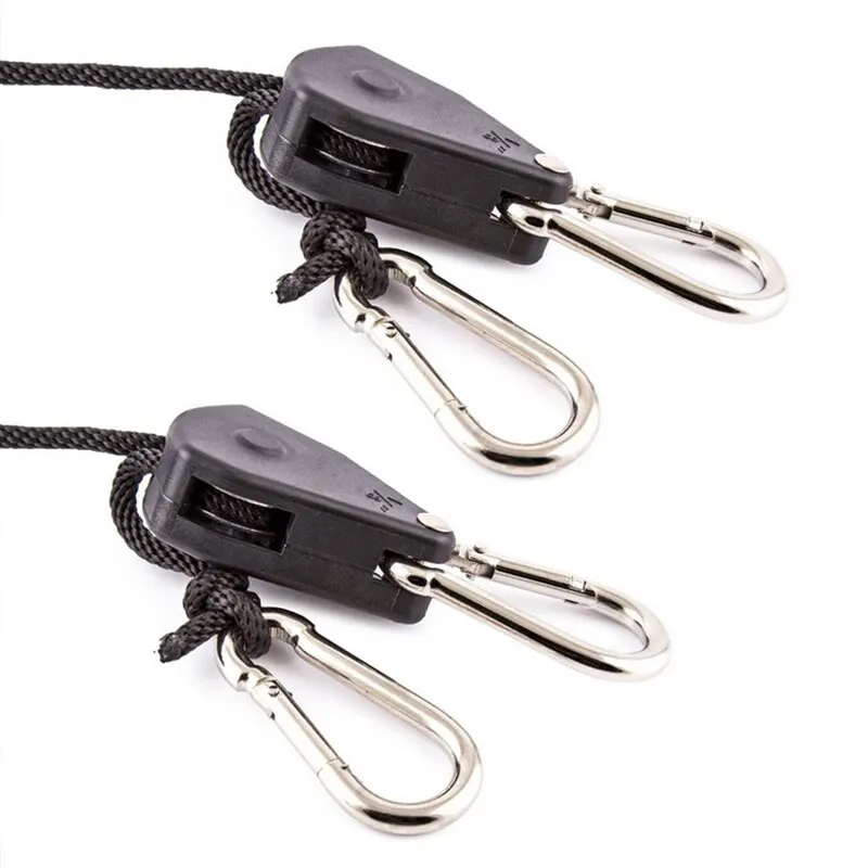 2pcs Adjustable 8inch Reinforced Hangers Hanging Ratchet for Tent Grow Plant Lamp Rope Ratchet Hanger Pulley Hook