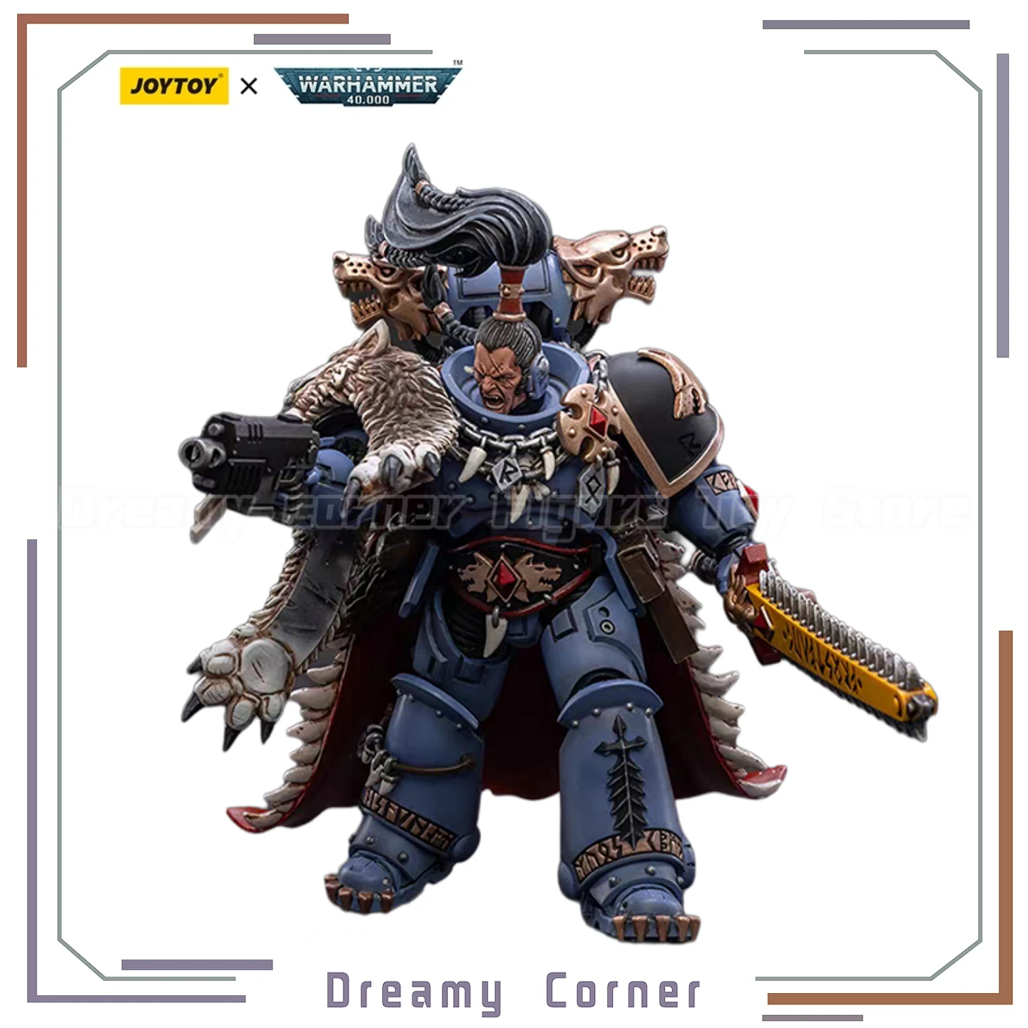 【متوفر】جسم الحركة الأصلي JOYTOY Warhammer 40K Space Wolves Ragnar Blackmane 1/18