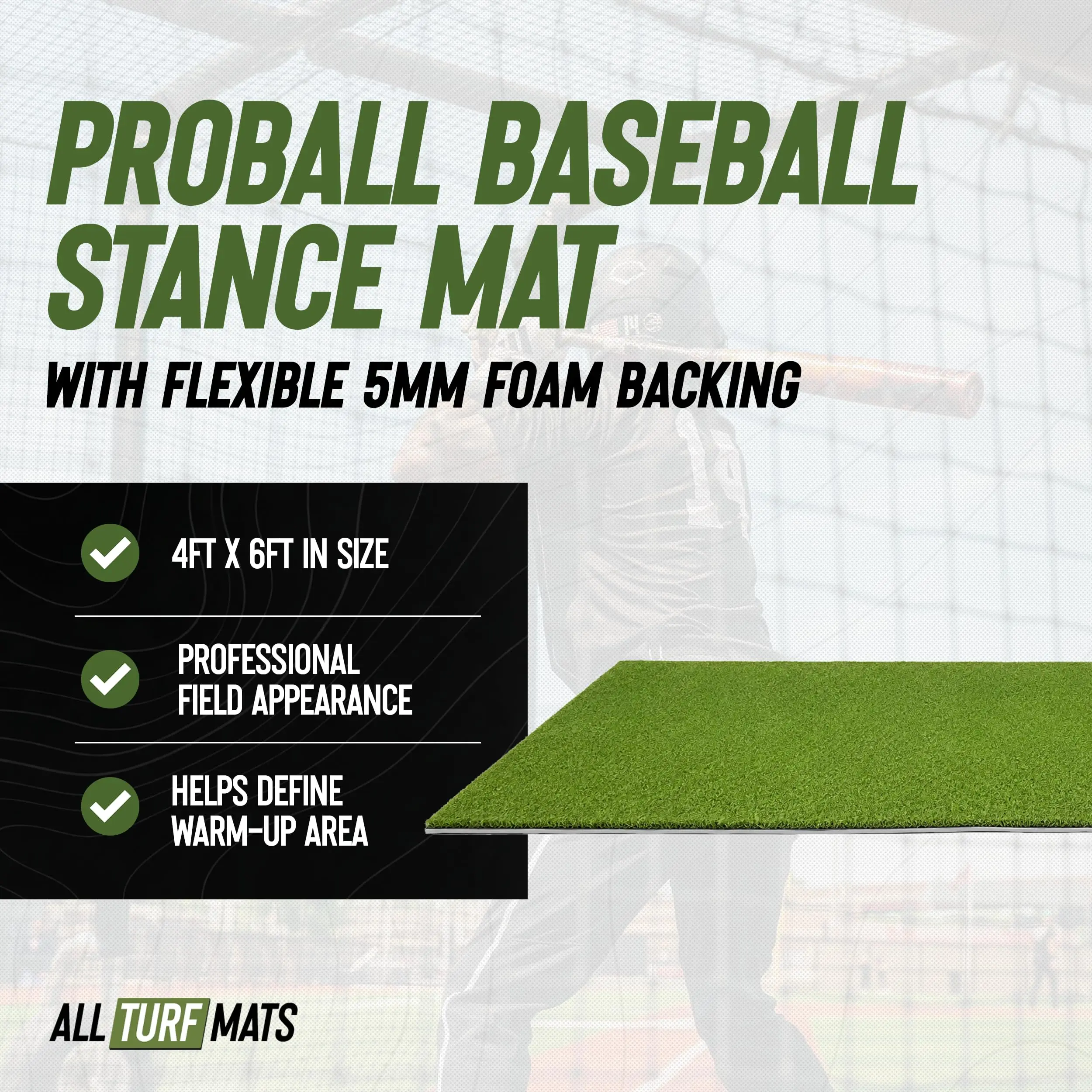 Proball Baseball Mat – Foam-Backed en Turf