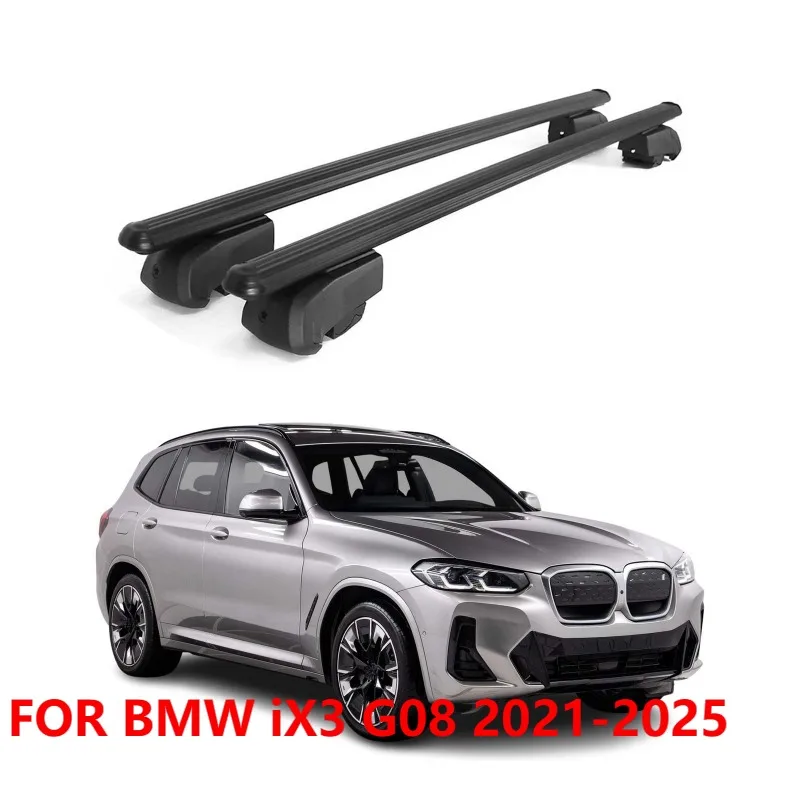 

For BMW iX3 G08 2021-2025 Lockable Roof Rack Cross Bars in Black Aluminum