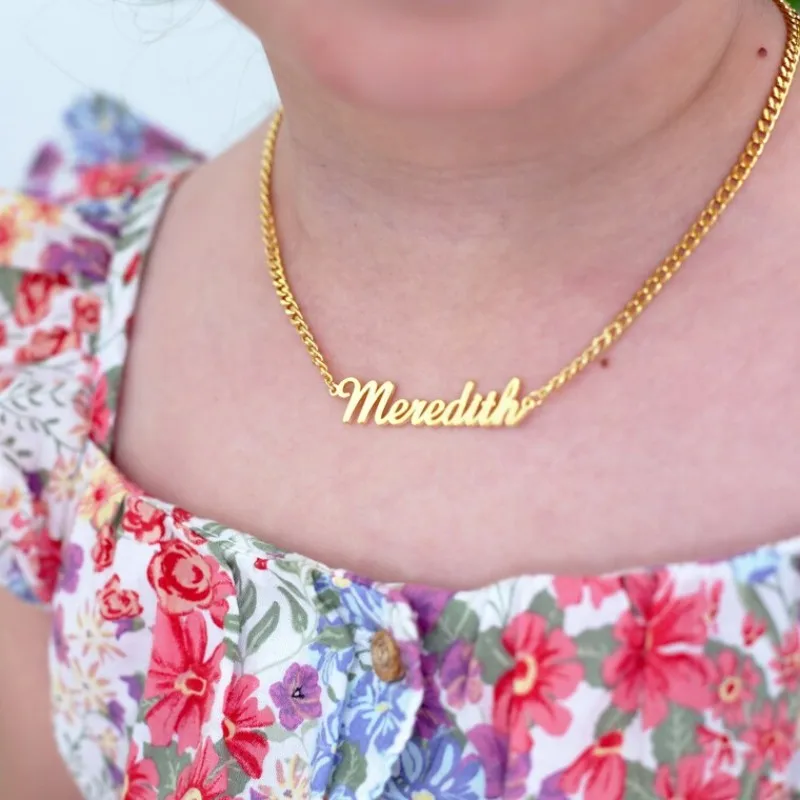 Custom Lovely Baby Girl Nickname Necklace Gold Color Jewelry Stainless Steel Personalized Daughter Name Necklace Birthday Gifts