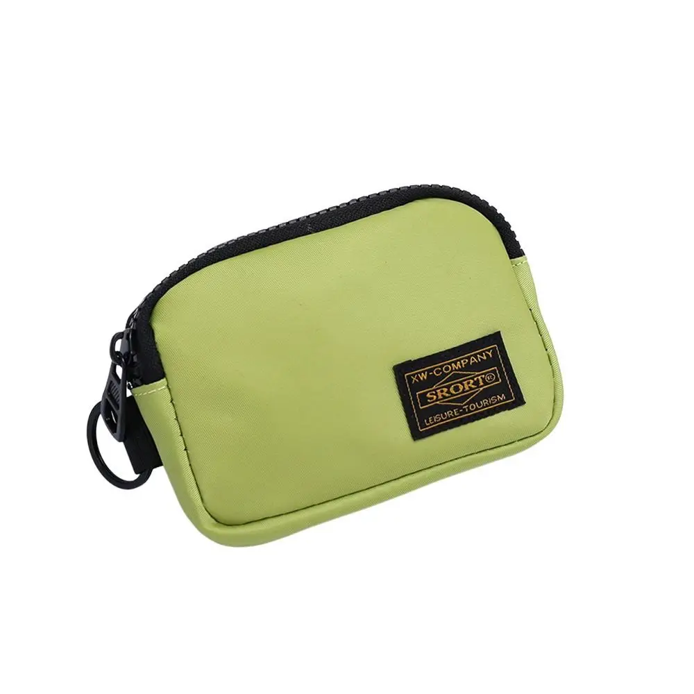 

New Canvas Coin Purse Zipper Card Holder Storage Bag Solid Color Earphone Bag Male