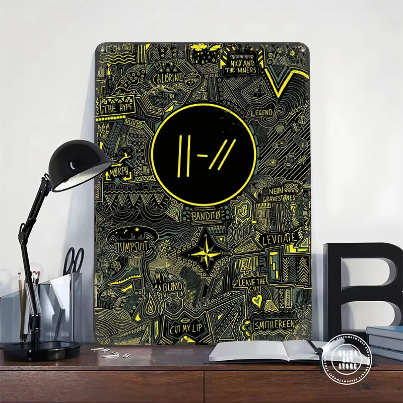 Twenty One Pilots Trench Album Art Tin Plaque Poster Customized Wall Art Retro Vintage Metal Signs for Man Cave Wand Deko Decor