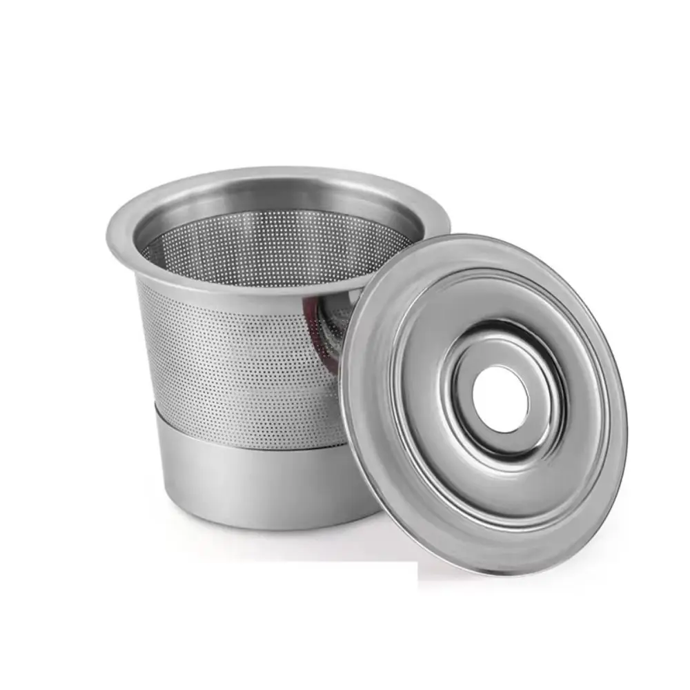 Stainless Steel Reusable K Cups Sturdy Easy To Clean Refillable Coffee Pod with Lids Dense Mesh Coffee Pod Filter Coffee Lovers