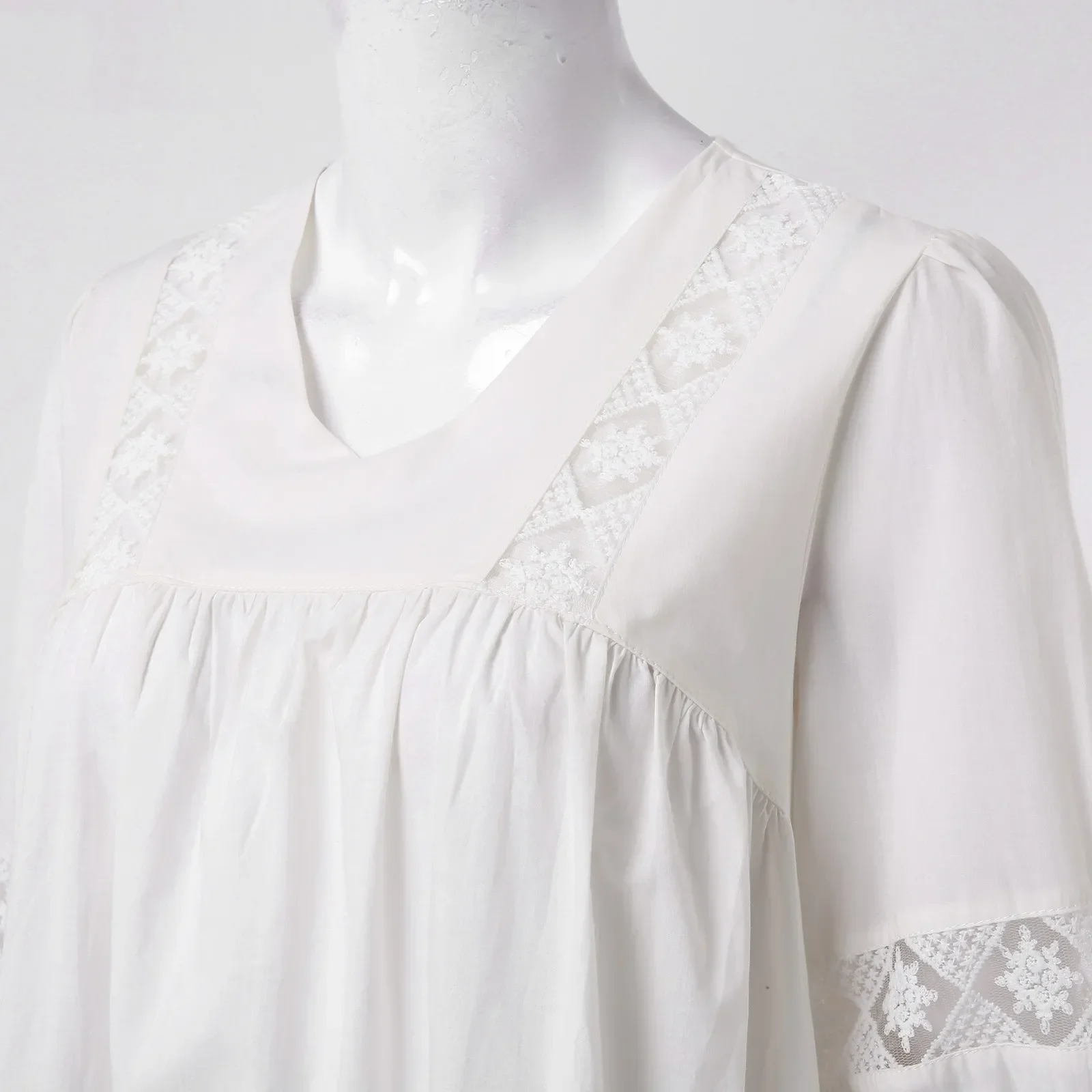 여름 Boho Sundress 여성 캐주얼 레이스 드레스 브이 넥 하프 슬리브 비치 드레스 스윙 드레스 패션 느슨한 여성 드레스