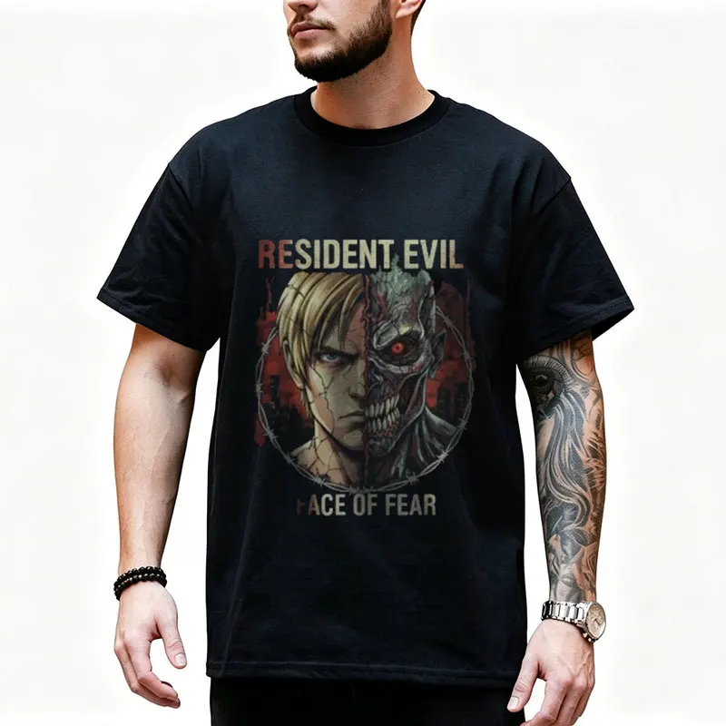 Vintage Resident Evil Nemesis Unisex T‑Shirt Biohazard Survival Horror Game Graphic Print Tee Retro Dark Gamer Streetwear Tops