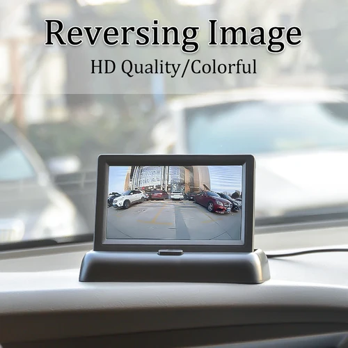 Imagen 2 del producto Hippcron Monitor de coche pantalla de 4,3 ""para cámara de visión trasera plegable Color TFT LCD pantalla HD de 4,3 pulgadas para marcha atrás de coche