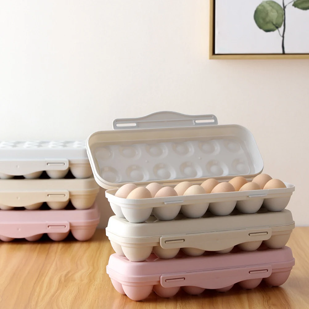 2pcs 18 Grids Egg Storage Box Plastic Egg Holder Refrigerator Tray Shatterproof Anti-Collision Container Stackable Fridge