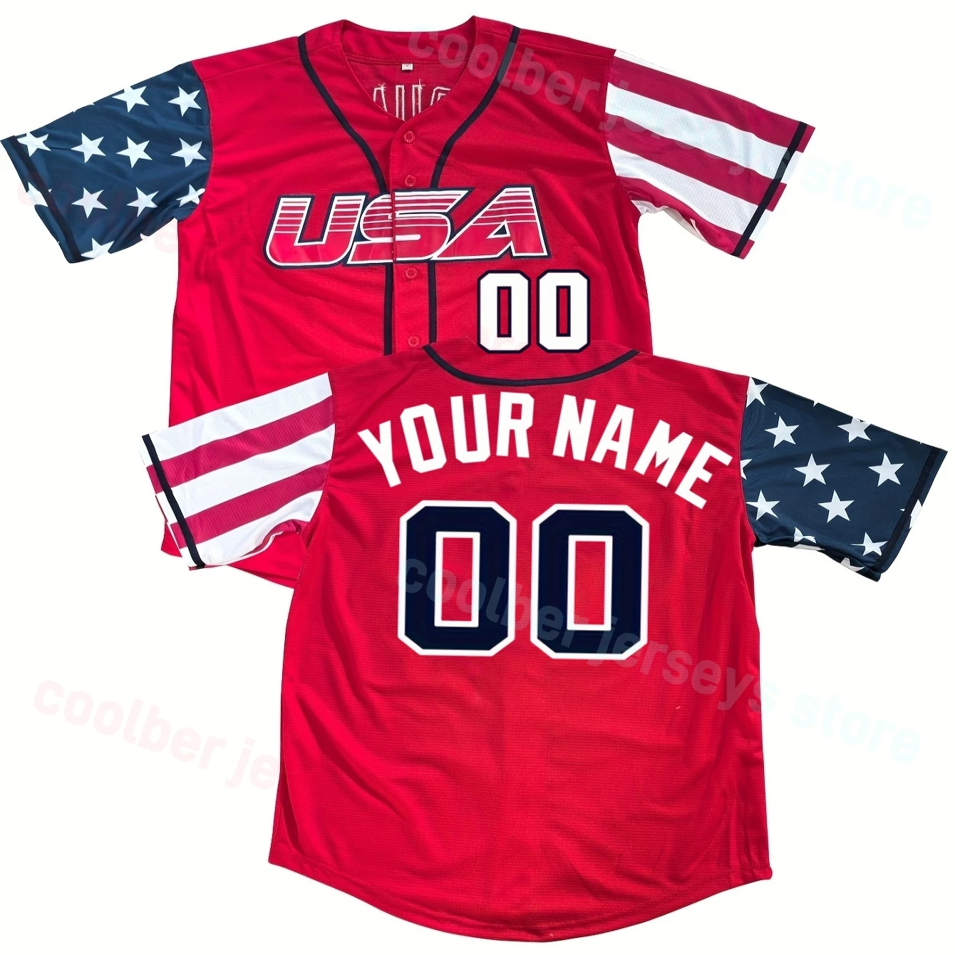 Personalized USA Puerto Rico Jerseys Custom Fans Baseball Jersey Stitched Name Number Shirt Embroidered Jerseys Men Women Youth