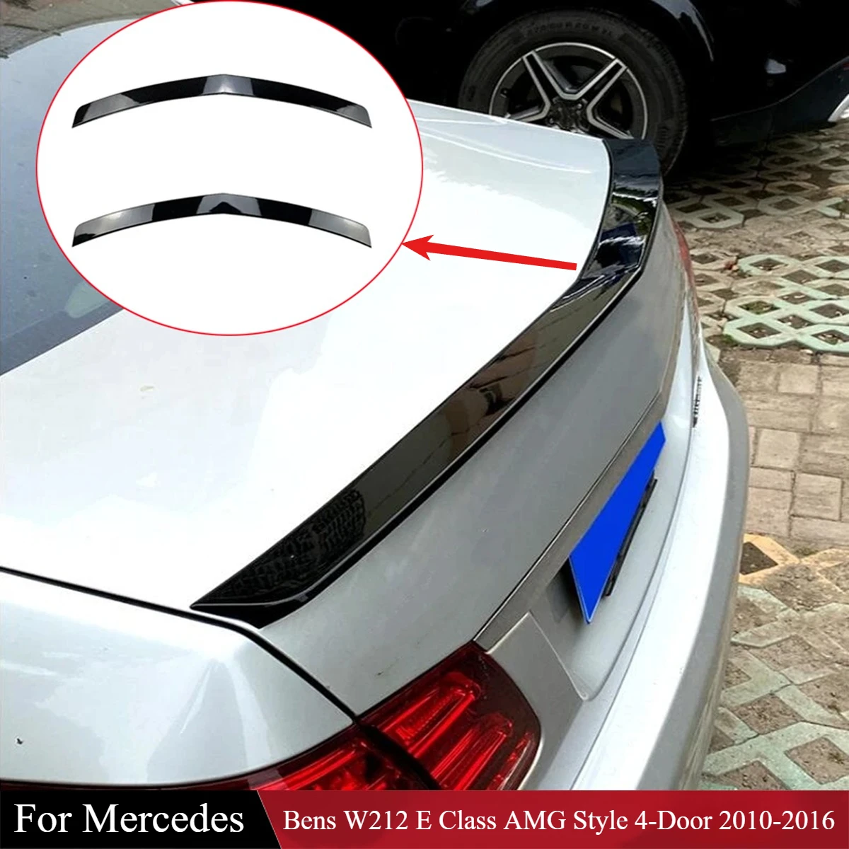 

Для Mercedes Bens W212 E Class AMG Style 4-дверный 2010-2016 задний багажник хвостовое крыло фиксированный ветровой спойлер крыло Bodykit аксессуары тюнинг