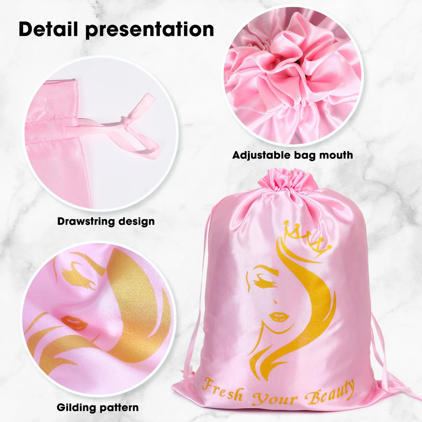 Bolsa de satén para pelucas co - Aerith Cosplay Prop reseña y precio