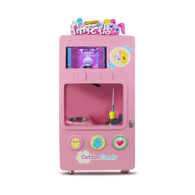 Fully Automatic Commercial Electric Cotton Candy Vending Machine – Self-Service Robot for Fancy Cotton Candy