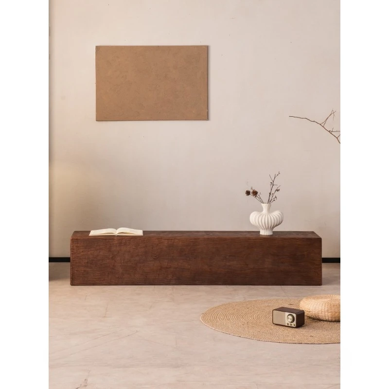 Solid wood bench medieval wabi-sabi wind, display props bench shoe changing stool