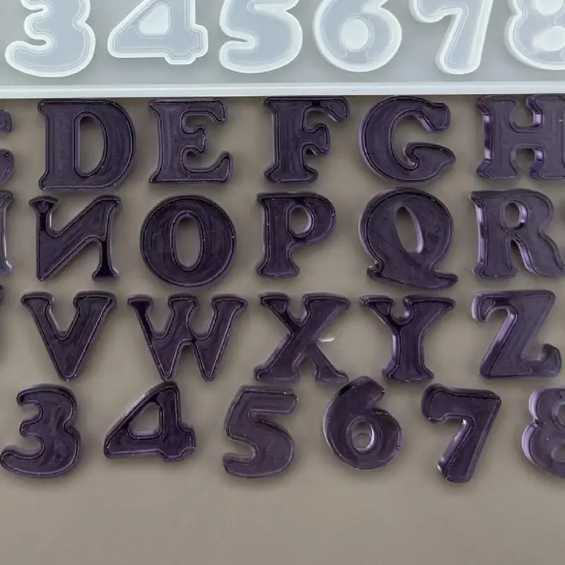 

97QE English Epoxy Resin Molds Silicone Lowercase Letters Cement Mold for DIY-Jewelry Pendants Crafts