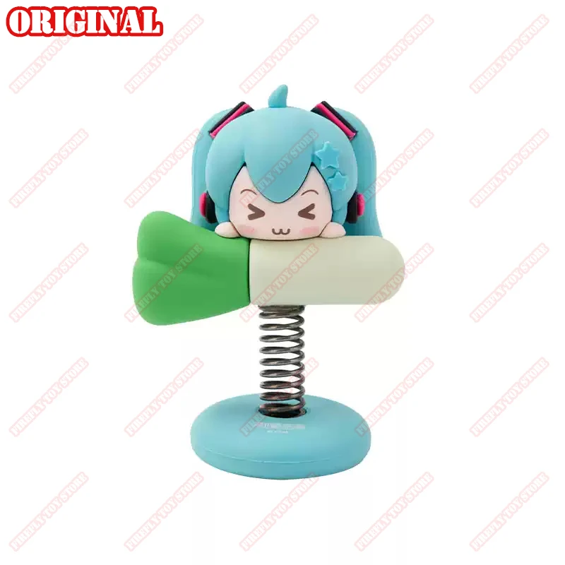 

Hatsune Miku Animation Game Peripheral Toys Squint Q-Version Spring swing Ornament Anime Action Figures Model Collection