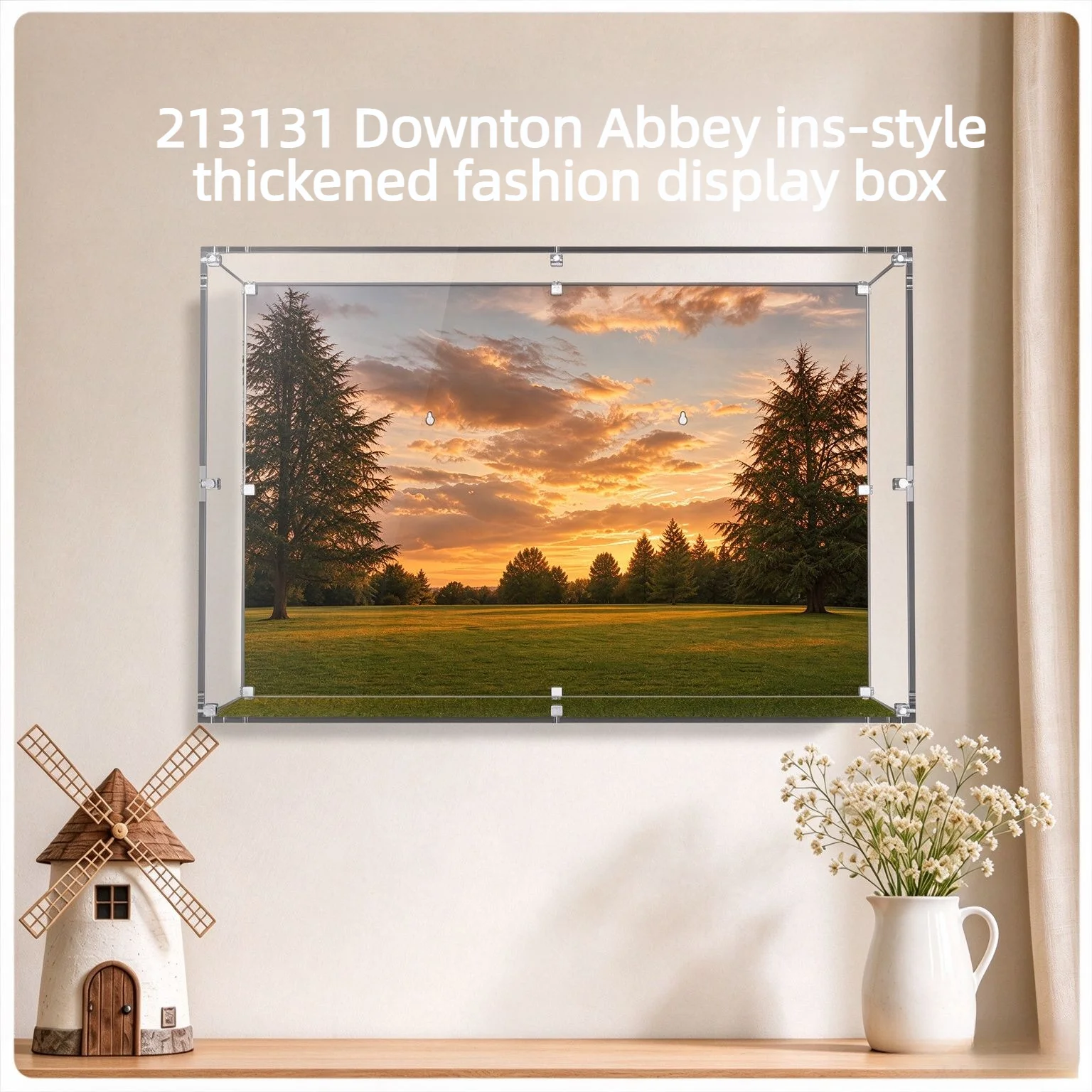 Wall Mount & Desktop Display Case For Lego 21373 Downton Abbey Building Block Model, High Transparent 21373 Acrylic Storage Box